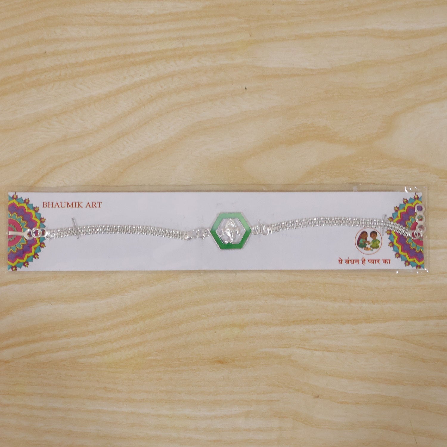 Ganesha design Hexagon Chain Style Rakhi for Brother
