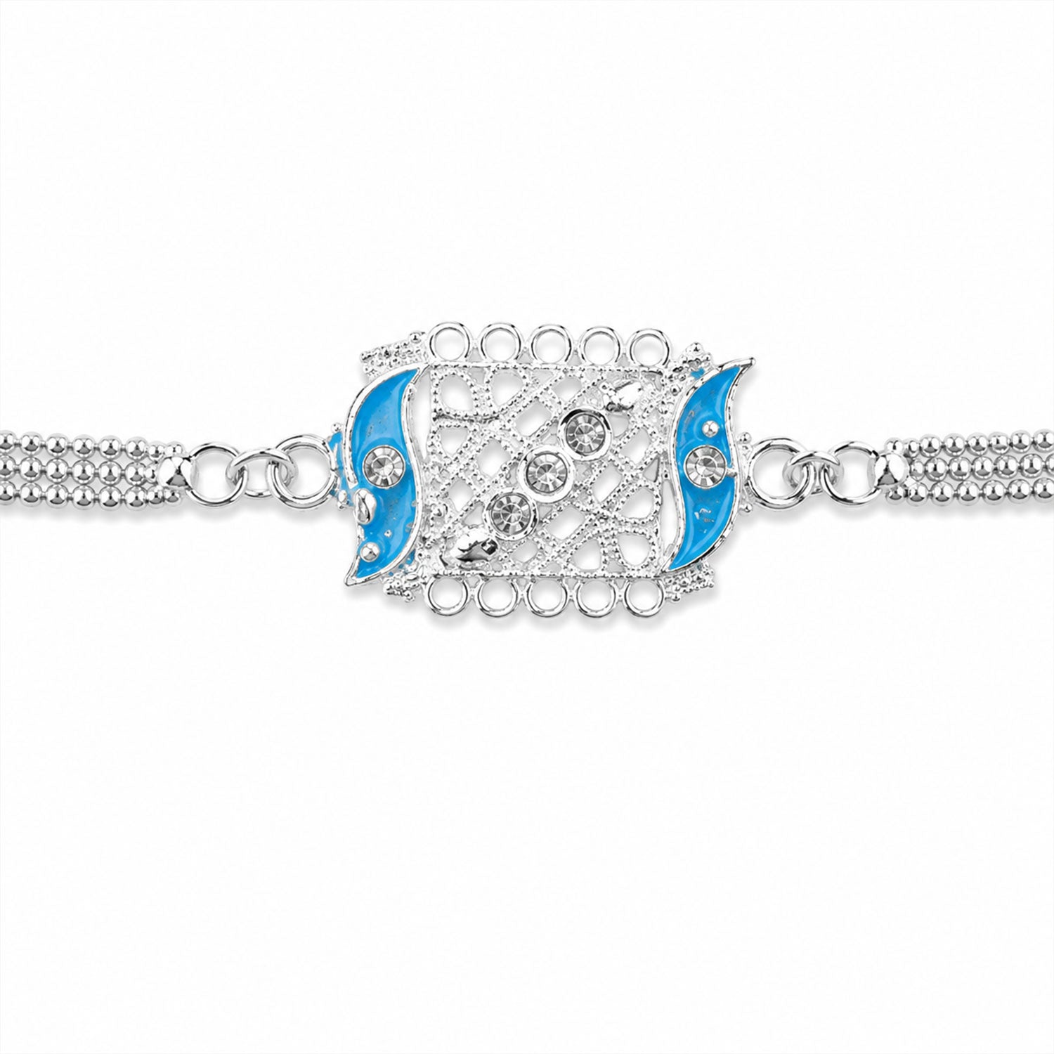 Stylish Motif Stone Studded Designer Chain Rakhi for Brother