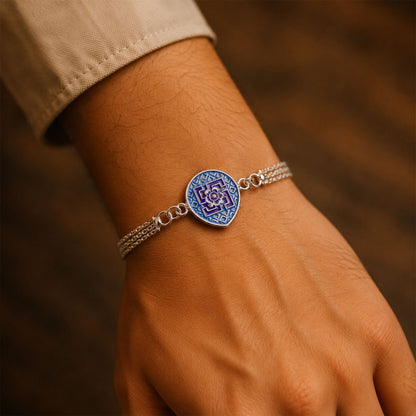 Swastik Symbol Stone Studded Chain Rakhi for Brother
