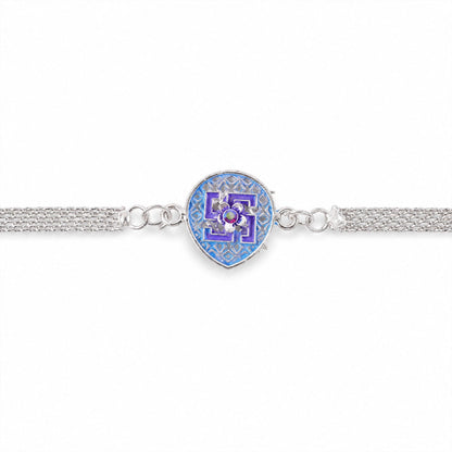 Swastik Symbol Stone Studded Chain Rakhi for Brother