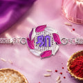 Shree Text Floral Stone Designer Chain Rakhi for Brother