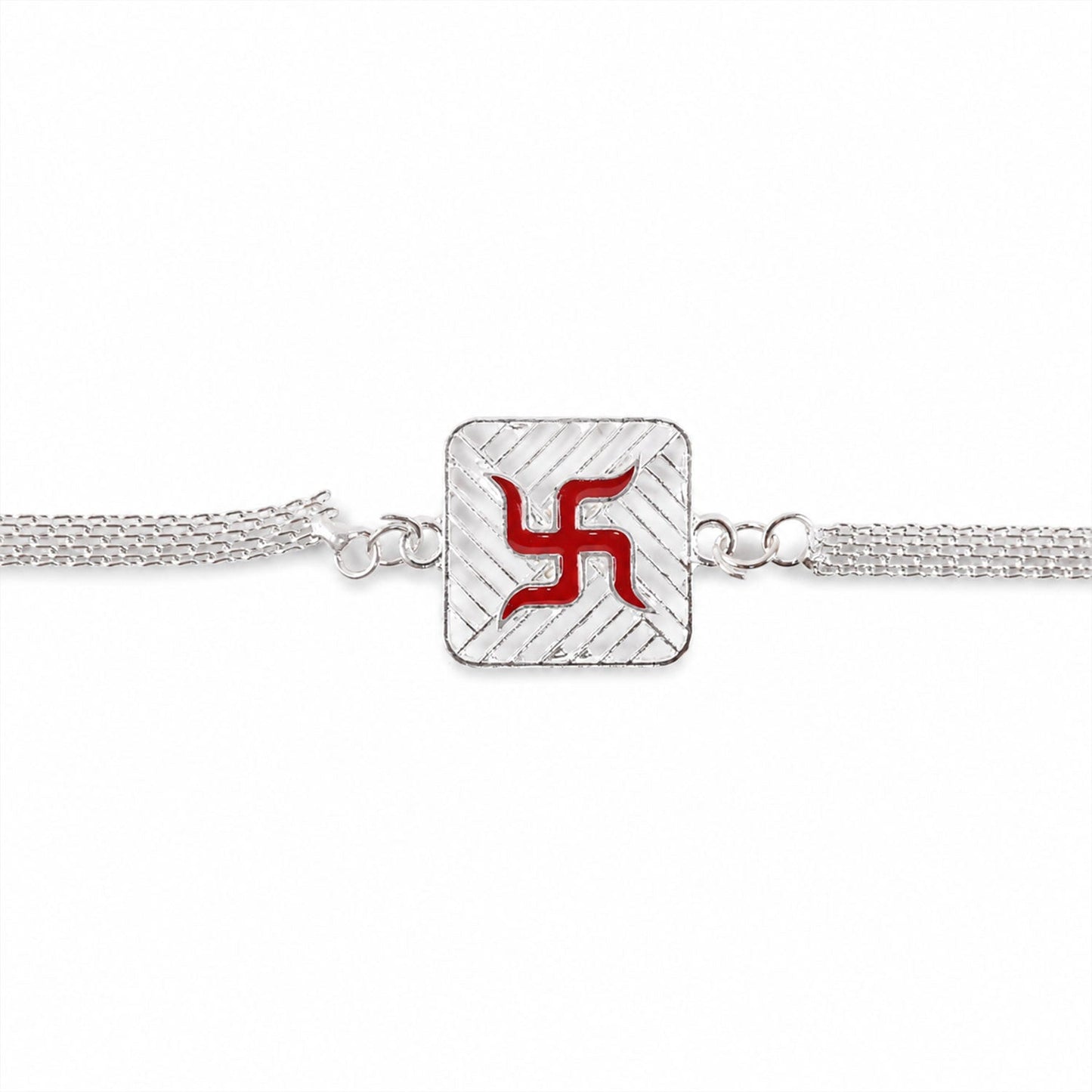 Swastik Symbol Square Chain Style Rakhi for Brother
