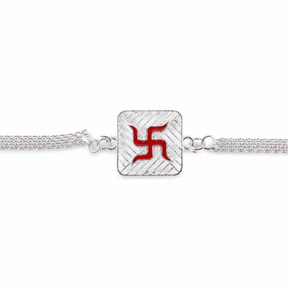 Swastik Symbol Square Chain Style Rakhi for Brother