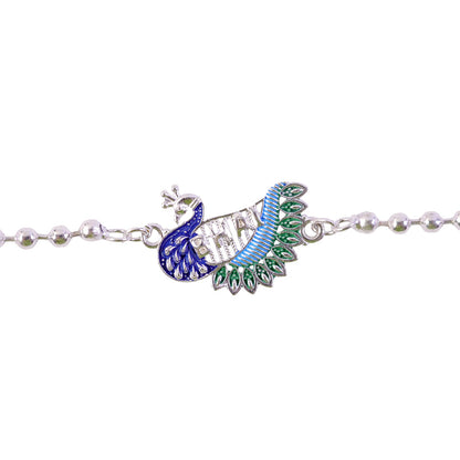 Bhai Text Peacock Designer Chain Style Rakhi for Brother