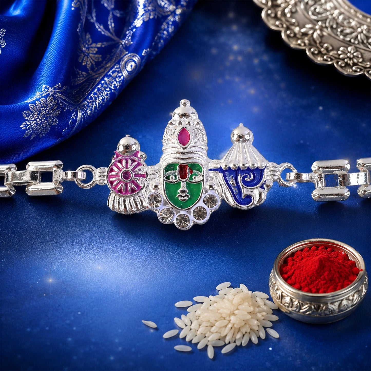 Devotional Designer Chain Rakhi for Brother