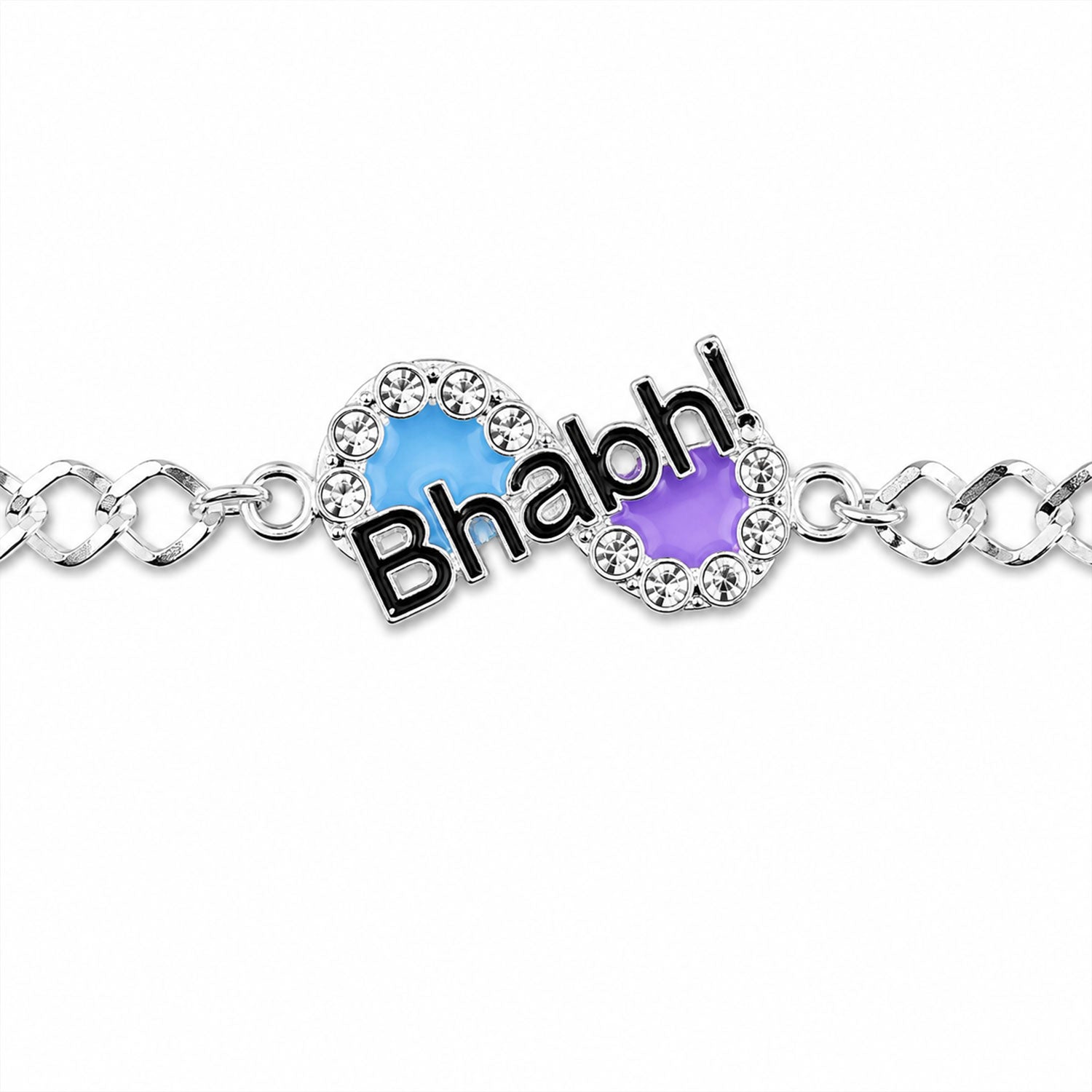 Bhai Text Stone Studded Chain Style Rakhi for Brother