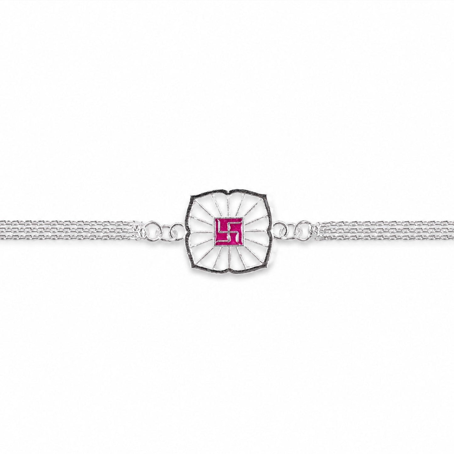 Swastik Symbol Square Chain Style Rakhi for Brother
