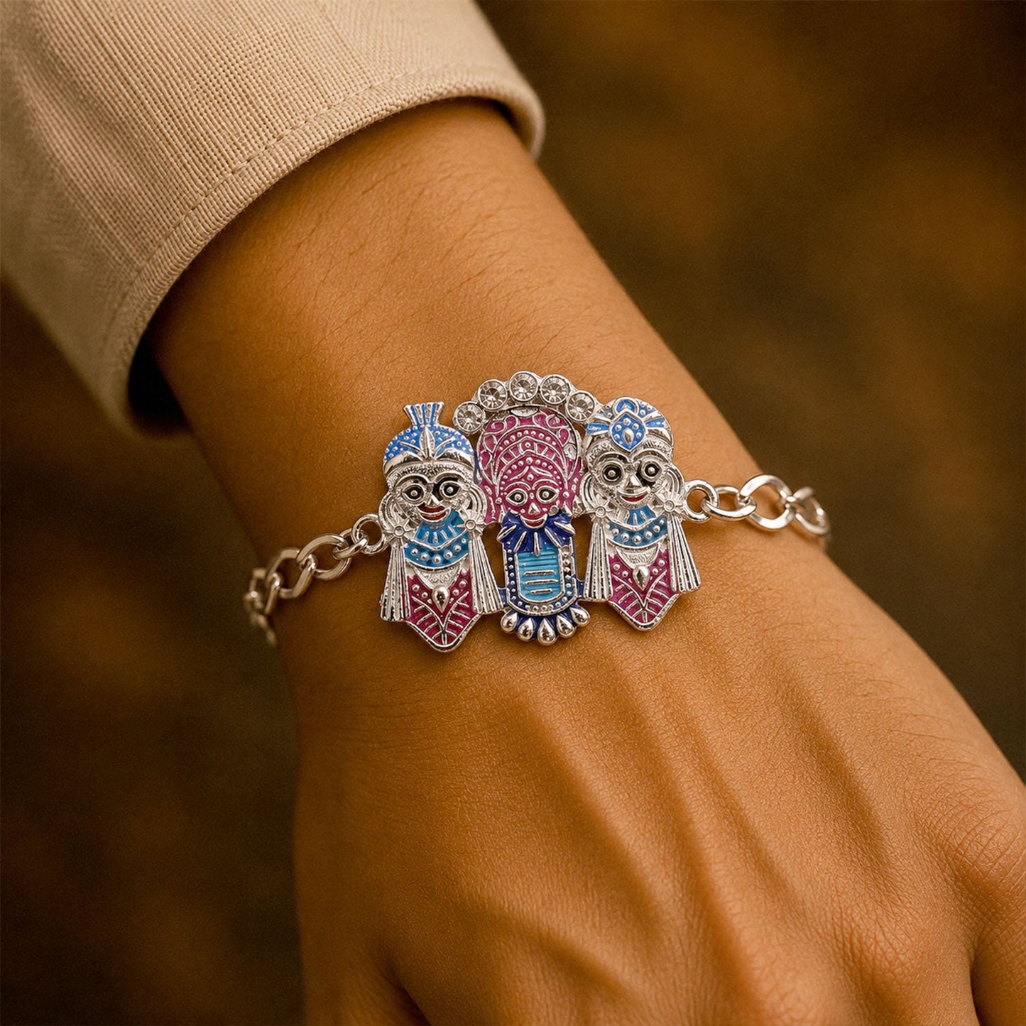 Stylish devotional Designer Chain Rakhi for Brother