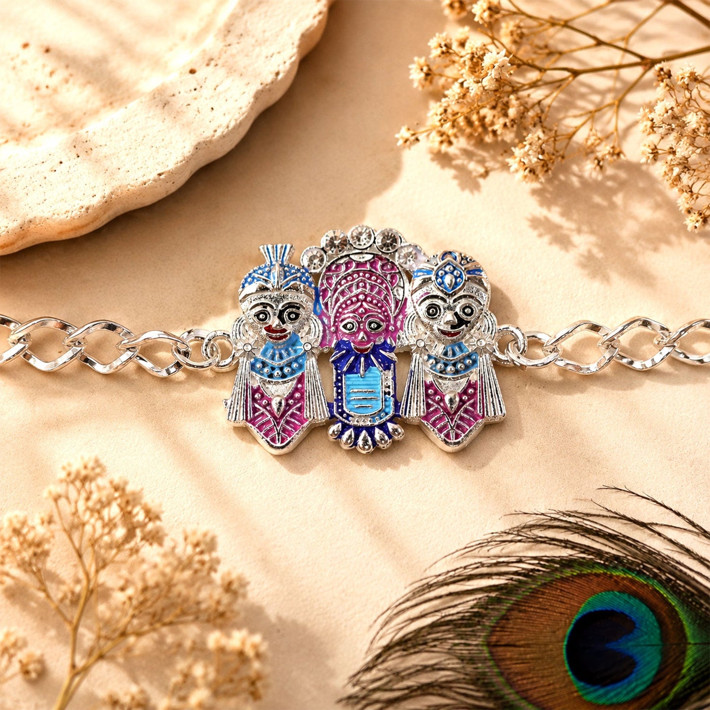 Stylish devotional Designer Chain Rakhi for Brother