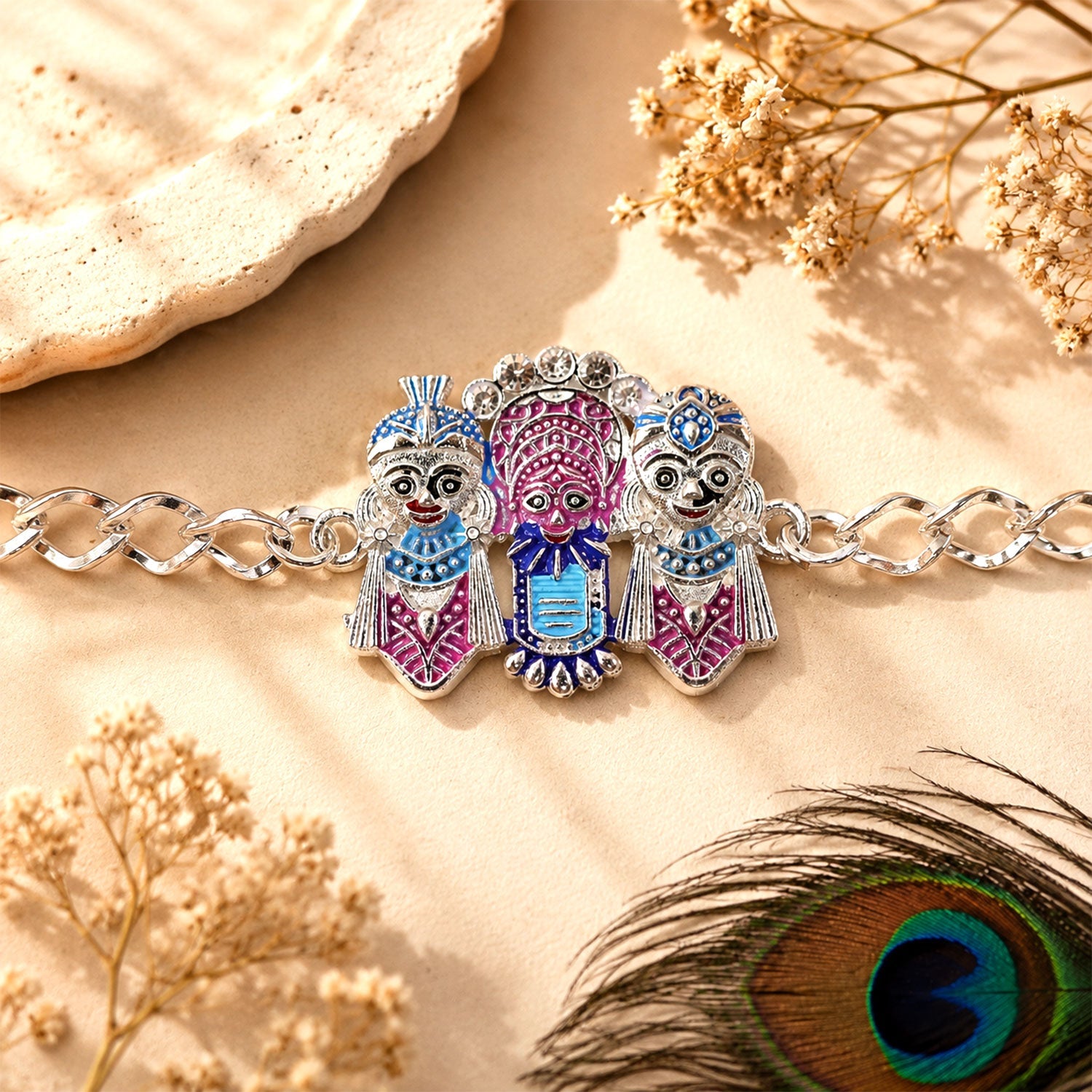 Stylish devotional Designer Chain Rakhi for Brother