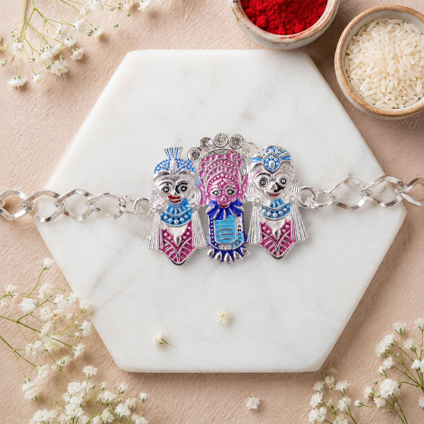 Stylish devotional Designer Chain Rakhi for Brother