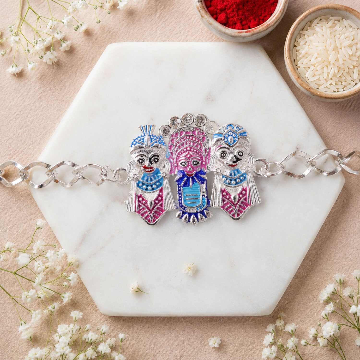 Stylish devotional Designer Chain Rakhi for Brother