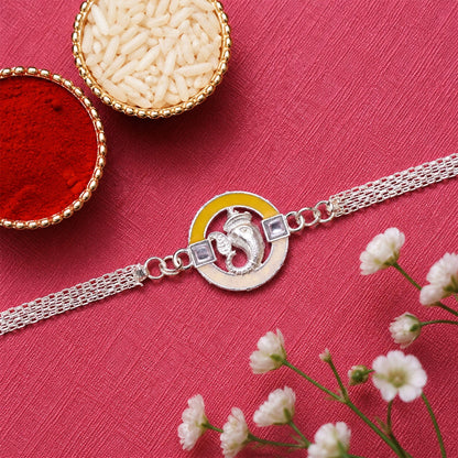 Ganesh charm Modern Designer Chain Style Rakhi for Brother