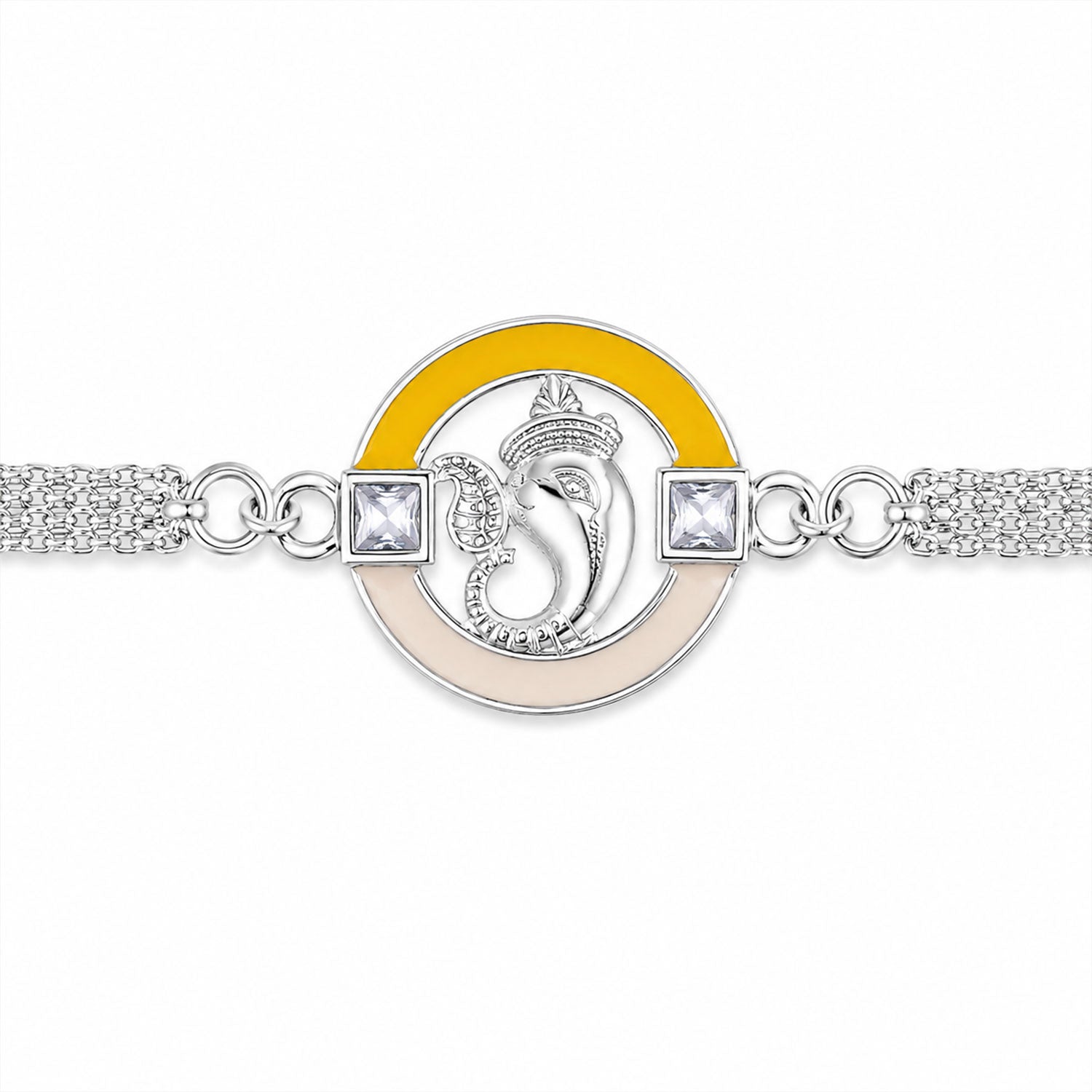 Ganesh charm Modern Designer Chain Style Rakhi for Brother