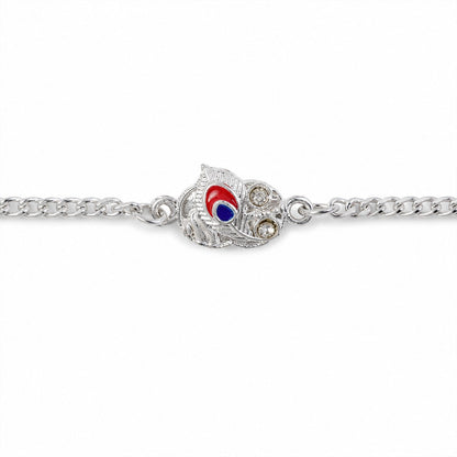 Peacock Feather Meenakari Designer Chain Rakhi for Brother