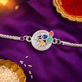 Peacock Meenakari Rakhi for Brother Stone Studded Chain