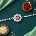 Floral Meenakari Rakhi for Brother – Stone Studded Beaded Chain