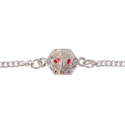 Lord Ganesha Stone-Studded Designer Chain Rakhi for Brother