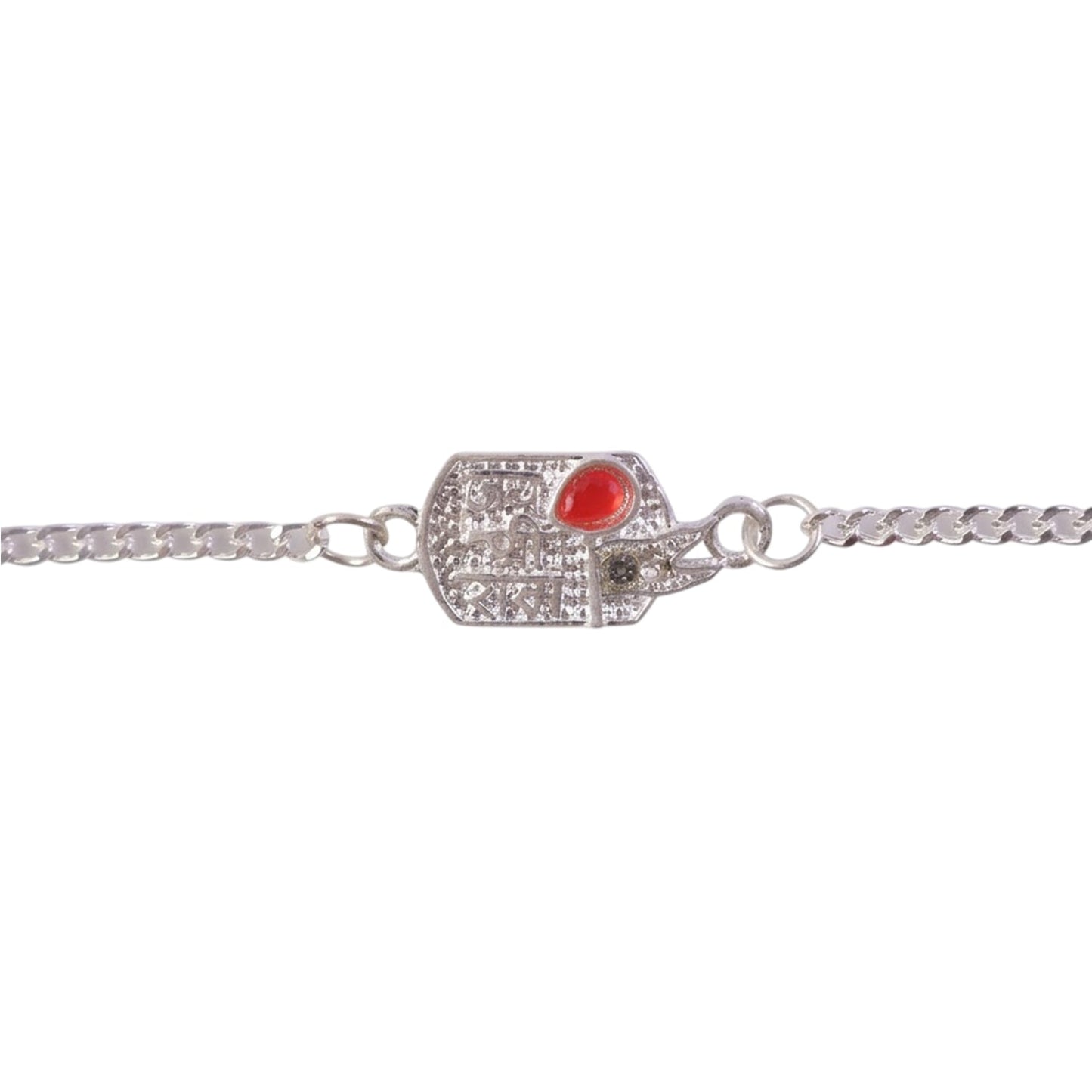 Jay Shree Ram Charm Stone Studded Designer Chain Rakhi for Brother