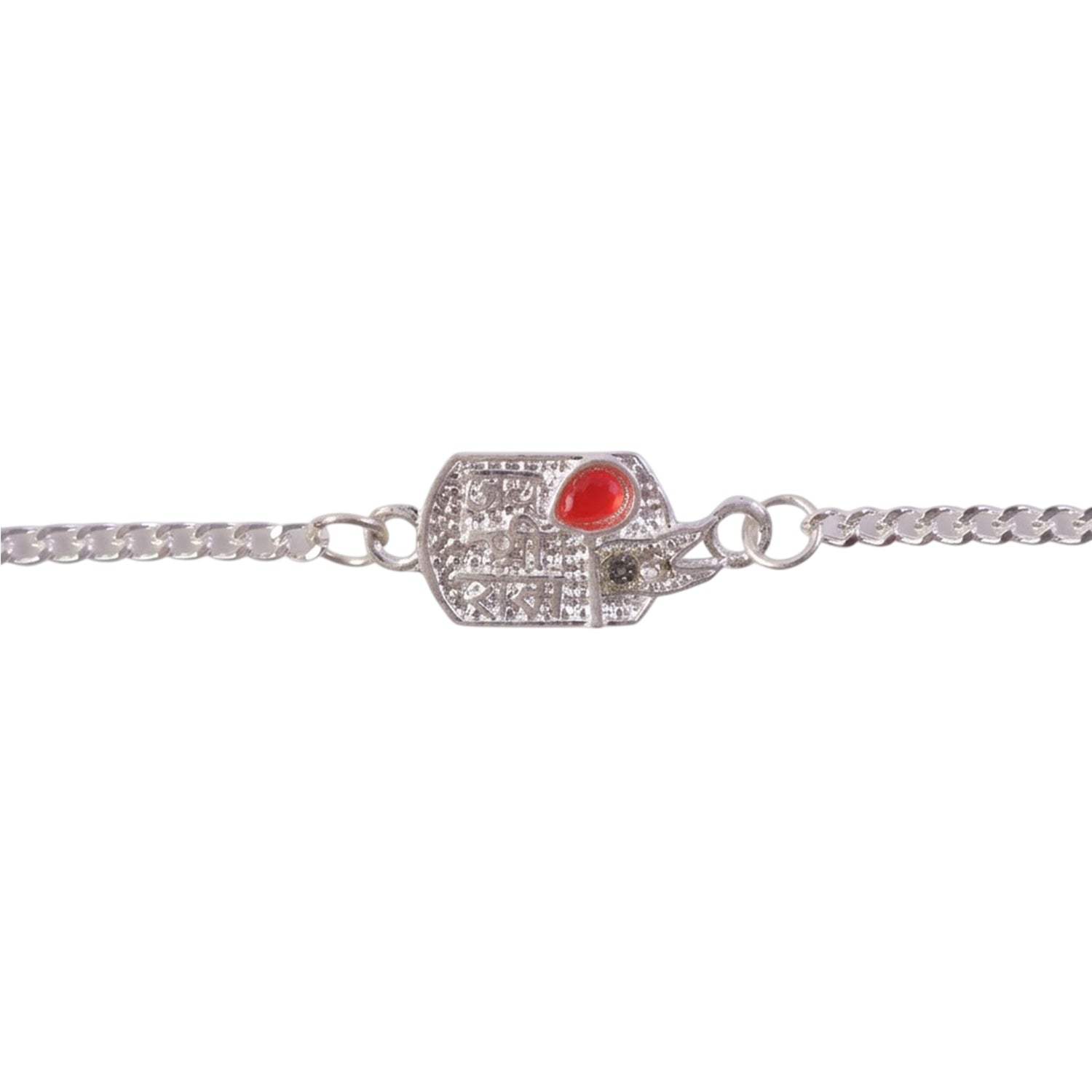 Jay Shree Ram Charm Stone Studded Designer Chain Rakhi for Brother