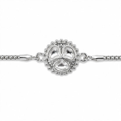 Round Kundan Clover Stone Studded Designer Chain Rakhi for Brother