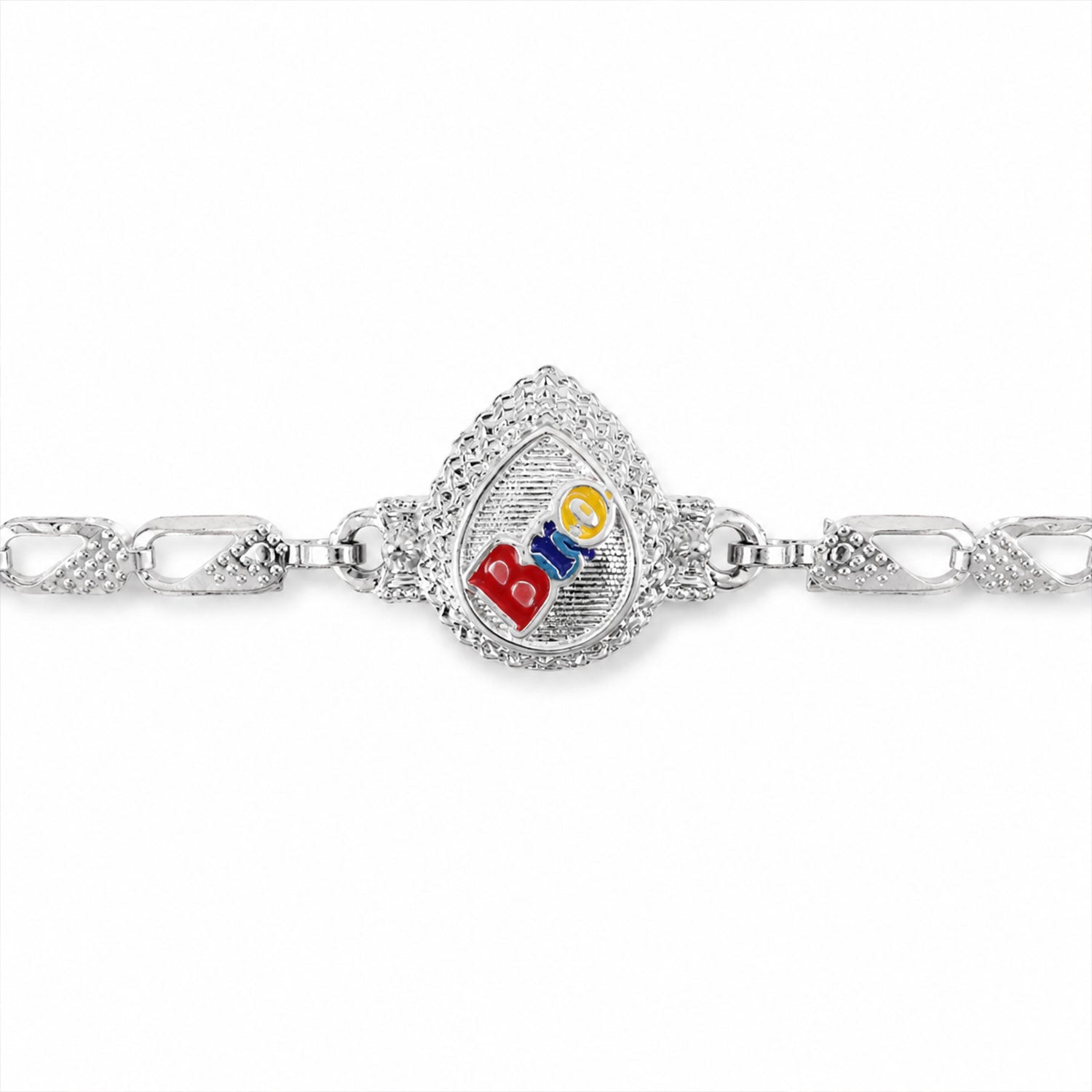 Bro Text Stylish Stone Studded Chain Rakhi for Brother