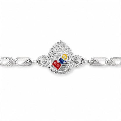 Bro Text Stylish Stone Studded Chain Rakhi for Brother