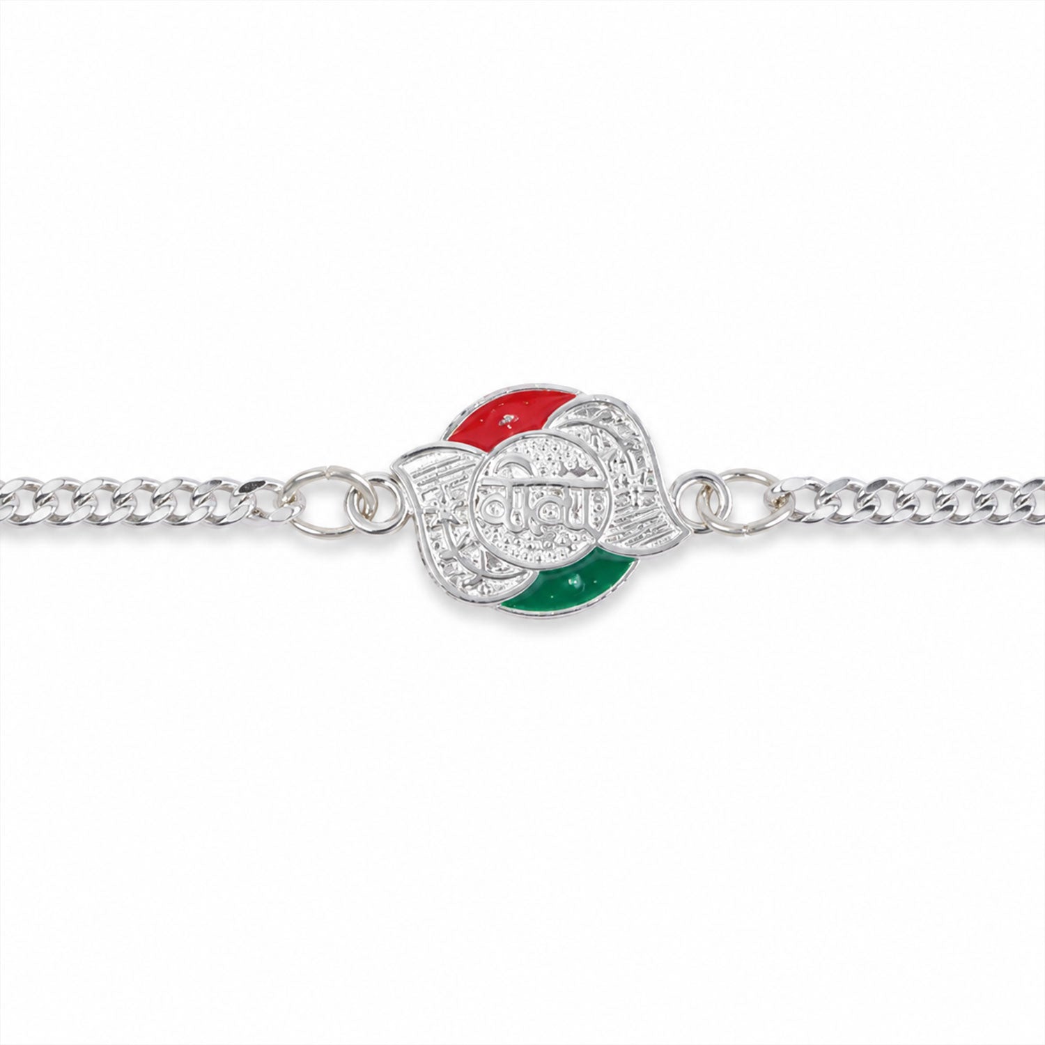Veera Meenakari Enamel Stone Studded Designer Chain Rakhi for Brother