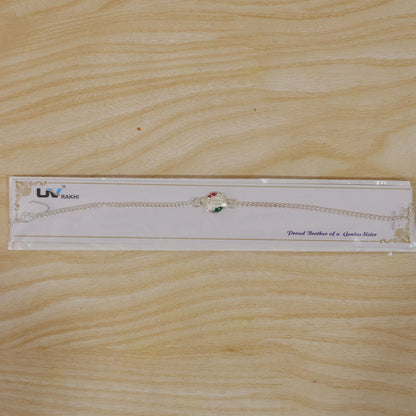 Veera Meenakari Enamel Stone Studded Designer Chain Rakhi for Brother