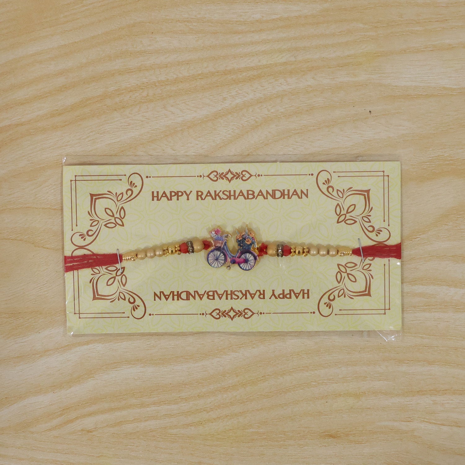 Bicycle Charm Stone Studded Designer Rakhi for Brother