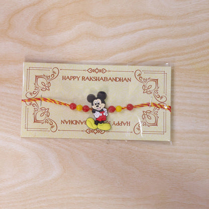 Cartoon Mouse Character Kids Beaded Designer Rakhi for Brother