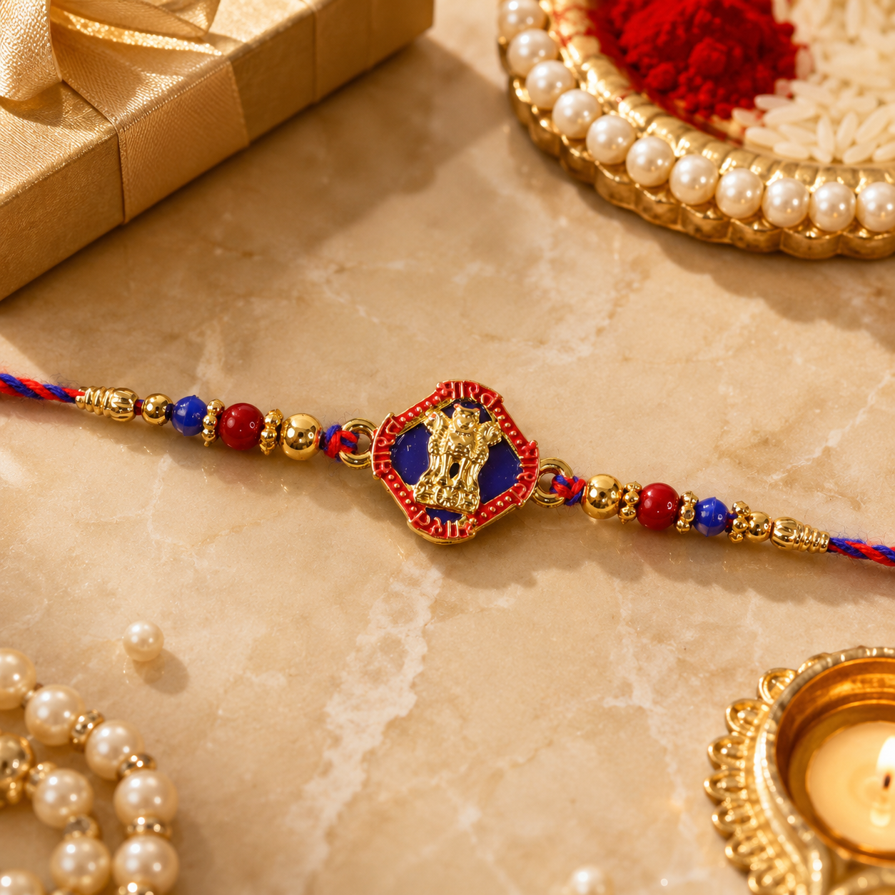 Ashoka Stambh National Emblem Designer Rakhi For Brother