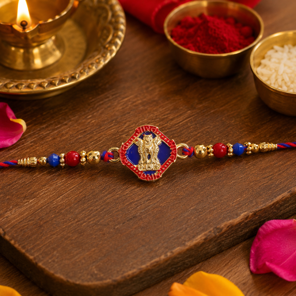 Ashoka Stambh National Emblem Designer Rakhi For Brother