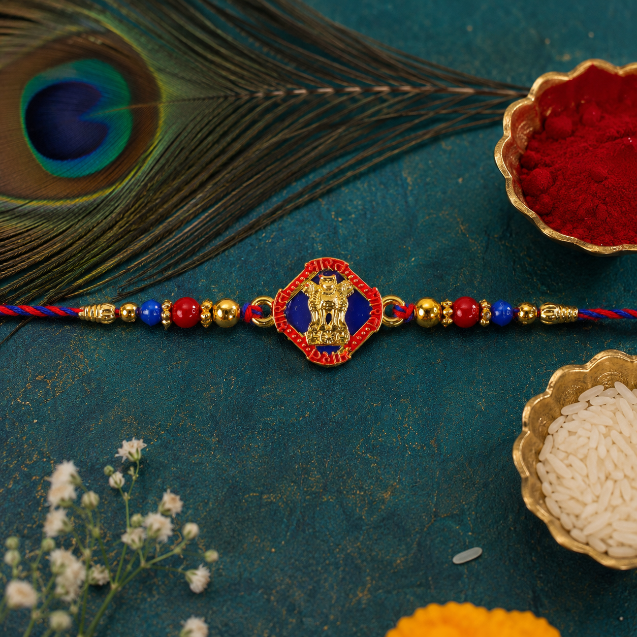 Ashoka Stambh National Emblem Designer Rakhi For Brother