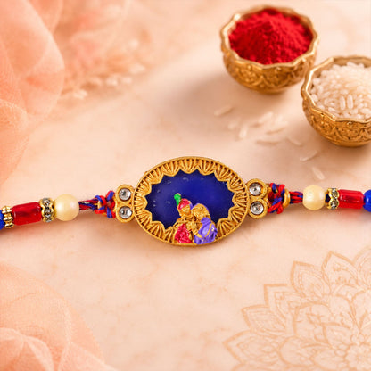 Rakha Krishna Charm Traditional Beaded Designer Rakhi for Brother