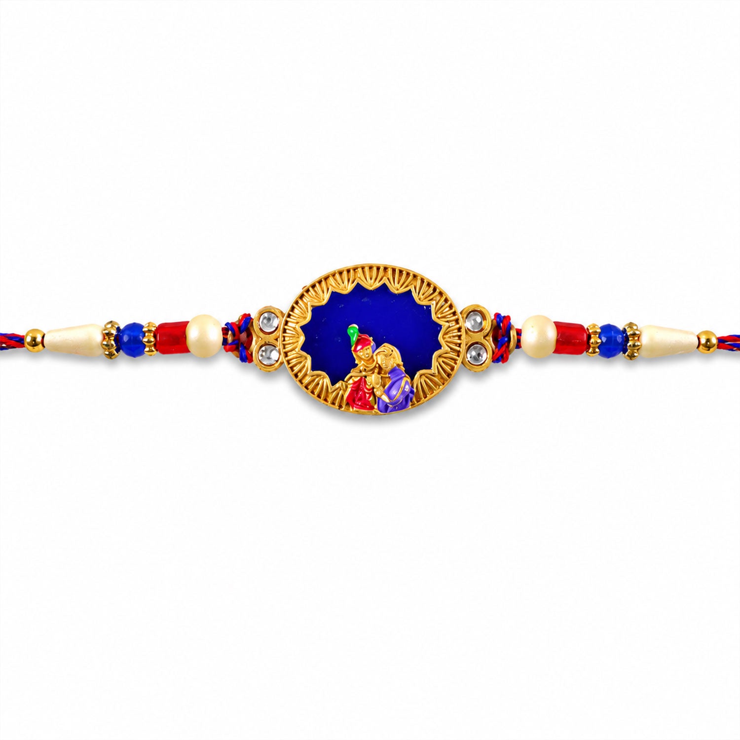 Rakha Krishna Charm Traditional Beaded Designer Rakhi for Brother