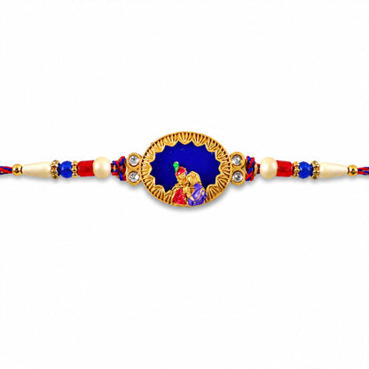 Rakha Krishna Charm Traditional Beaded Designer Rakhi for Brother