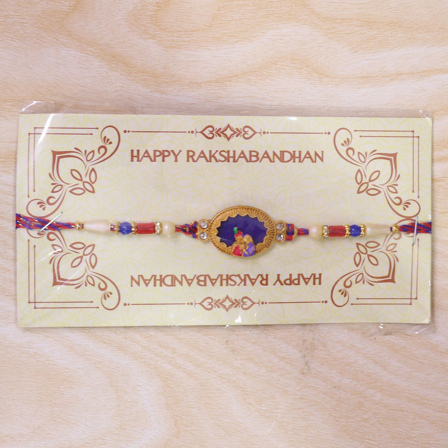 Rakha Krishna Charm Traditional Beaded Designer Rakhi for Brother