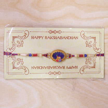 Rakha Krishna Charm Traditional Beaded Designer Rakhi for Brother