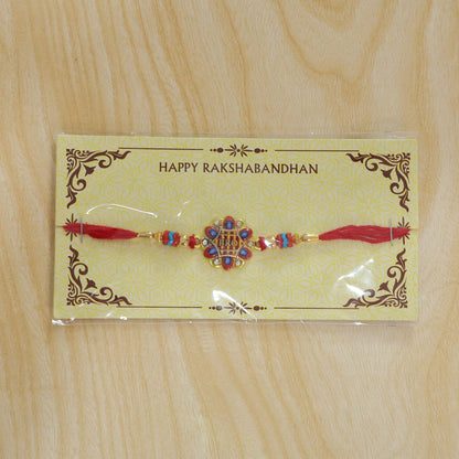 Bro Text Floral Stone Studded Premium Designer Rakhi for Brother