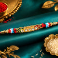 Stone Studded Beaded Rakhi for Brother – Elegant Festive Design