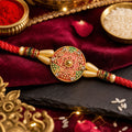 Meenakari Rakhi for Brother – Round Floral Design