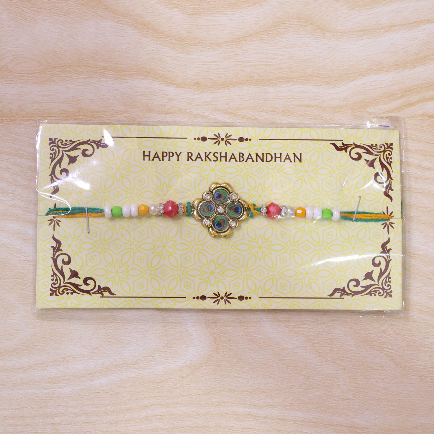 Floral Stone Cluster Premium Beaded Designer Rakhi for Brother