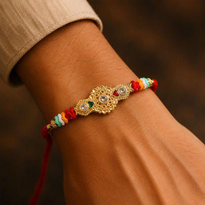 Style Stone Studded Premium Designer Beaded Rakhi for Brother