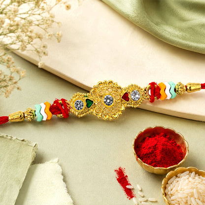 Style Stone Studded Premium Designer Beaded Rakhi for Brother