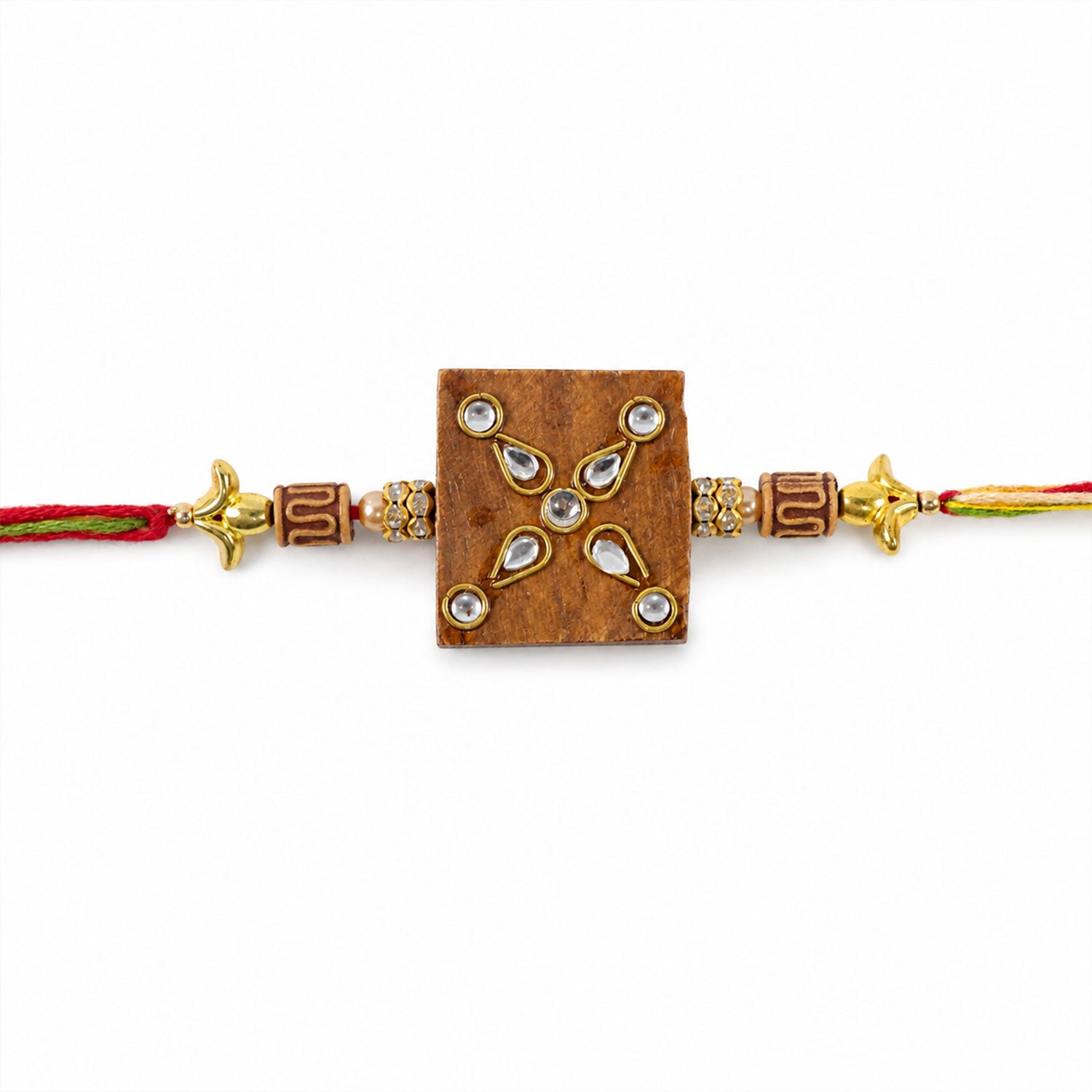 Rectangle Stone Studded Premium Designer Rakhi for Brother