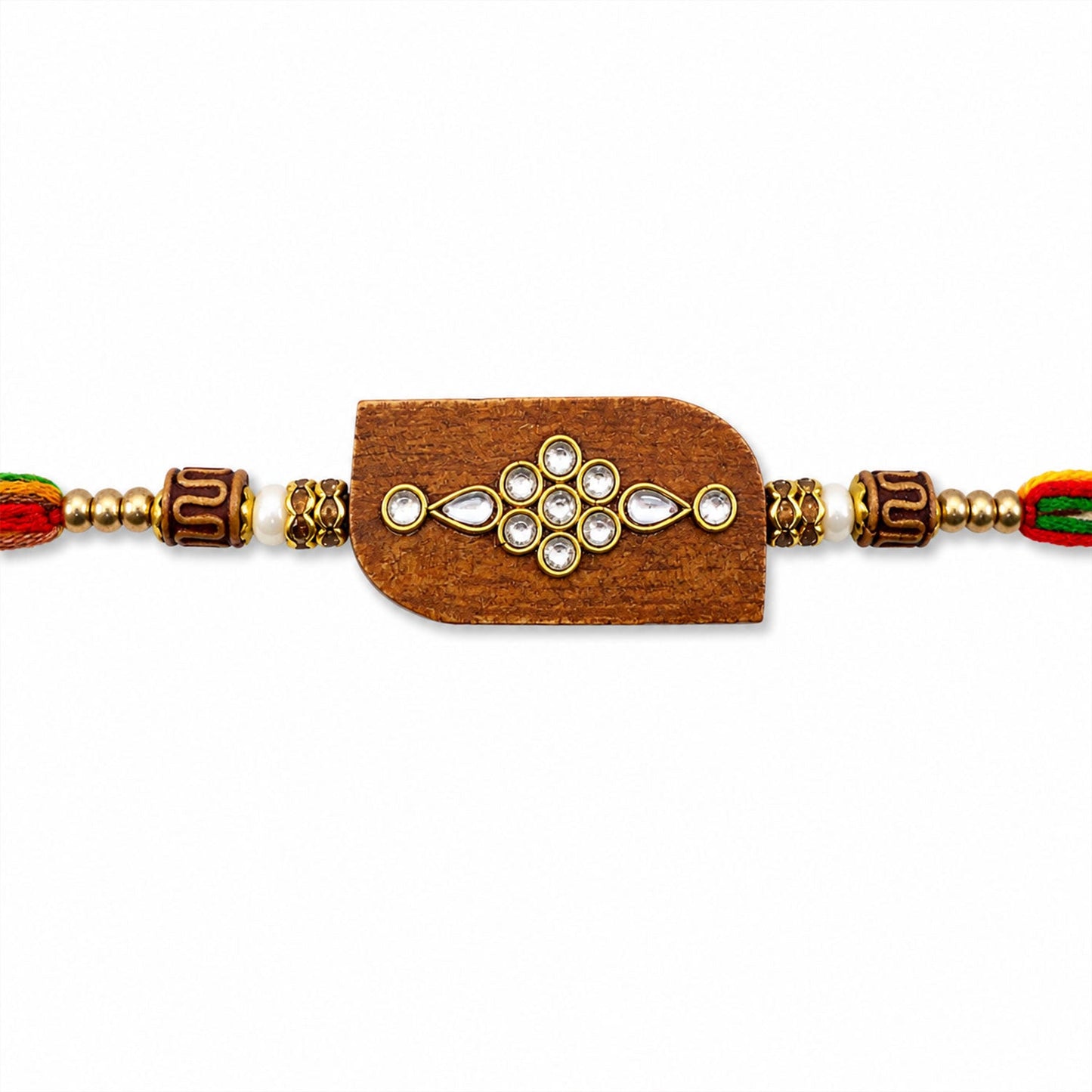 Rectangle Stone Studded Premium Designer Rakhi for Brother