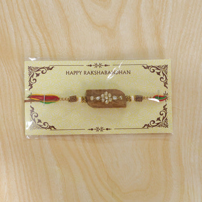 Rectangle Stone Studded Premium Designer Rakhi for Brother