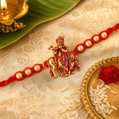 Krishna Character Beaded Designer Premium Traditional Rakhi for Brother