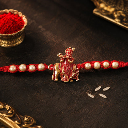 Krishna Character Beaded Designer Premium Traditional Rakhi for Brother